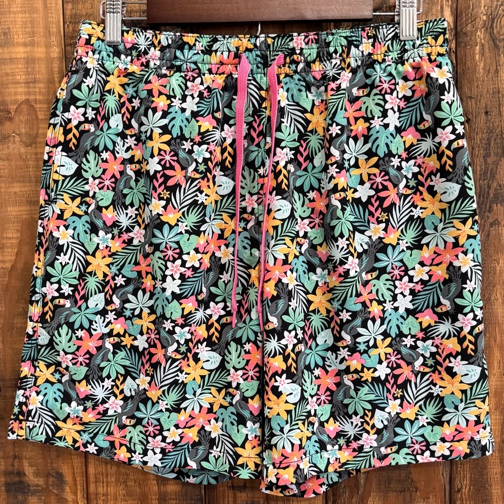 Chubbies The Bloomerangs Swim Trunk Mens L Tropical Floral Lined 7" Shorts
